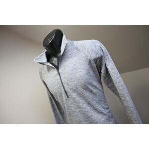 Under Armour Run 1/2 Zip Jacket Heatgear Fitted Gray Womens Size Large
